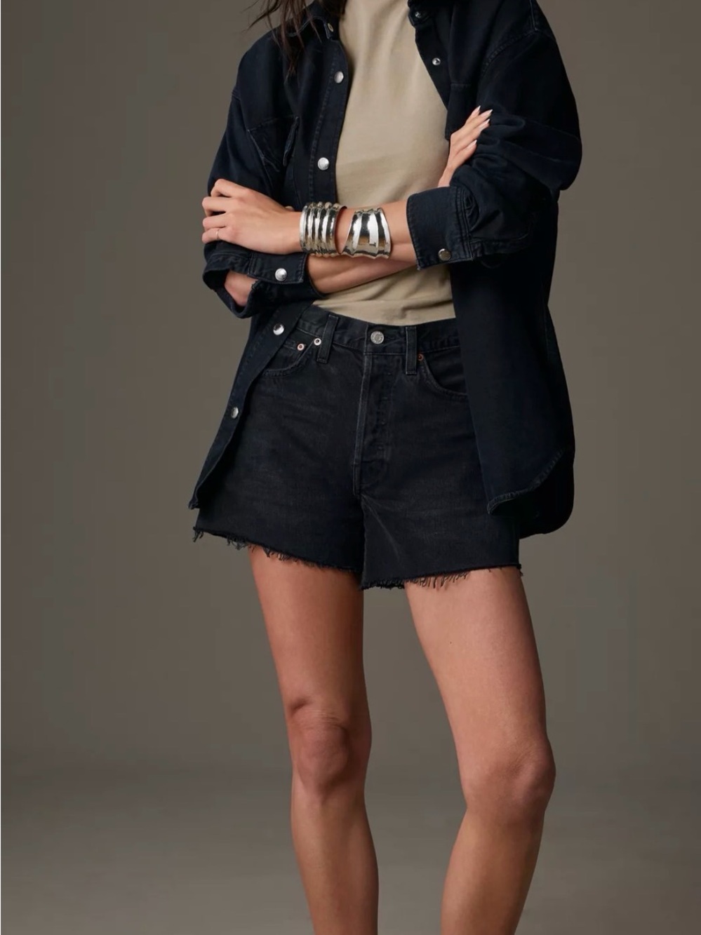AGOLDE Parker Denim Long Shorts